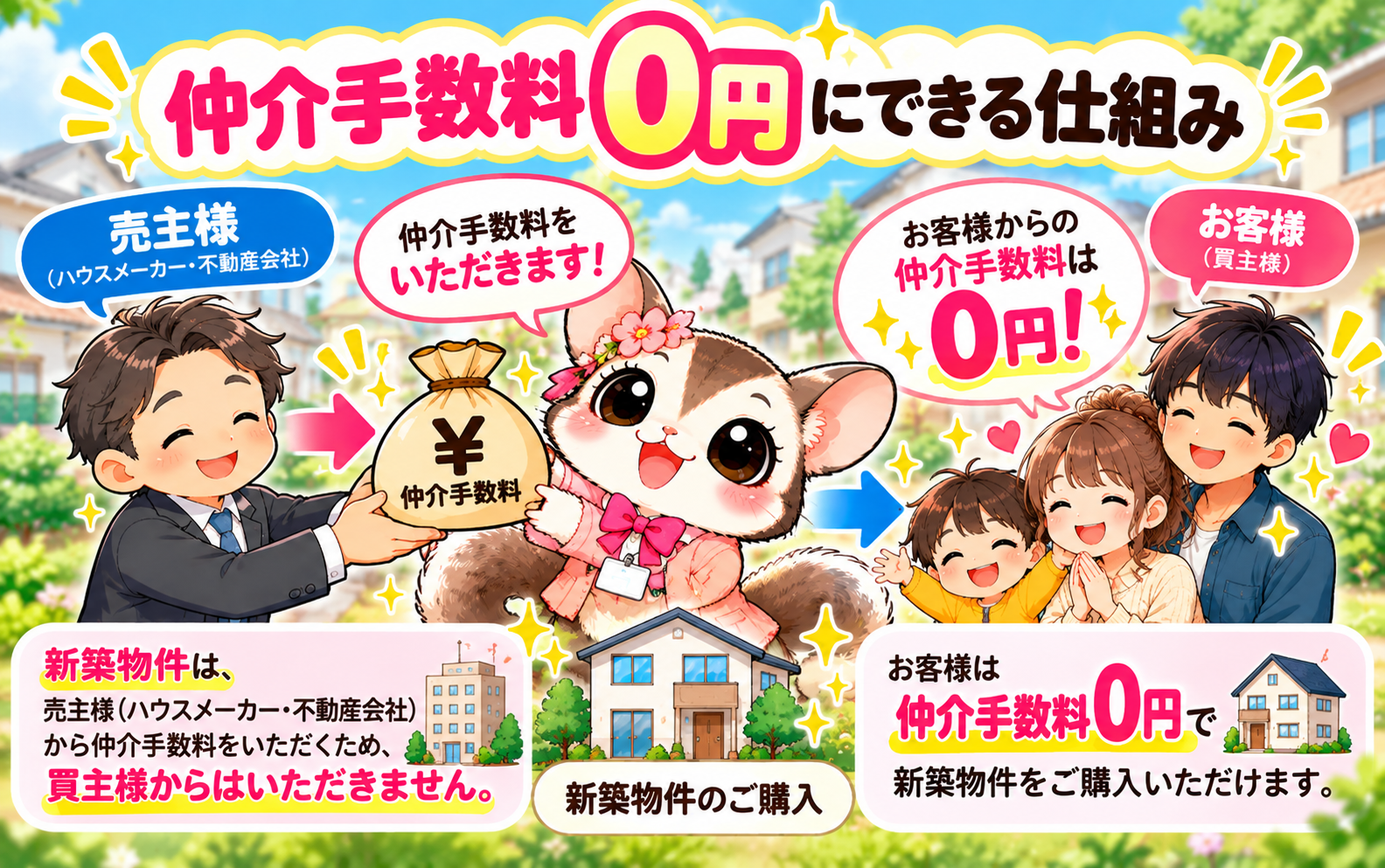 売主様から仲介手数料をいただきます